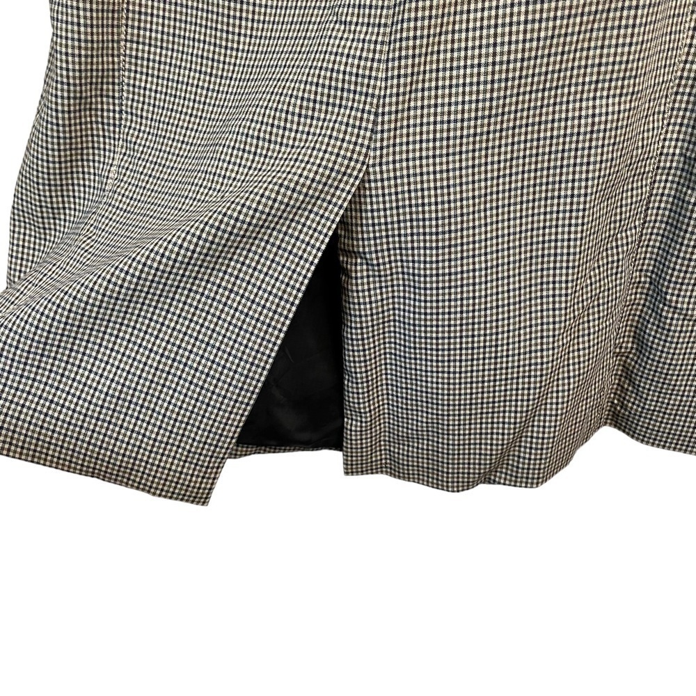 Theory Plaid Check Square Neck Dress Sleeveless Mini Women's Size 4 Wool Y2K - Picture 5 of 10